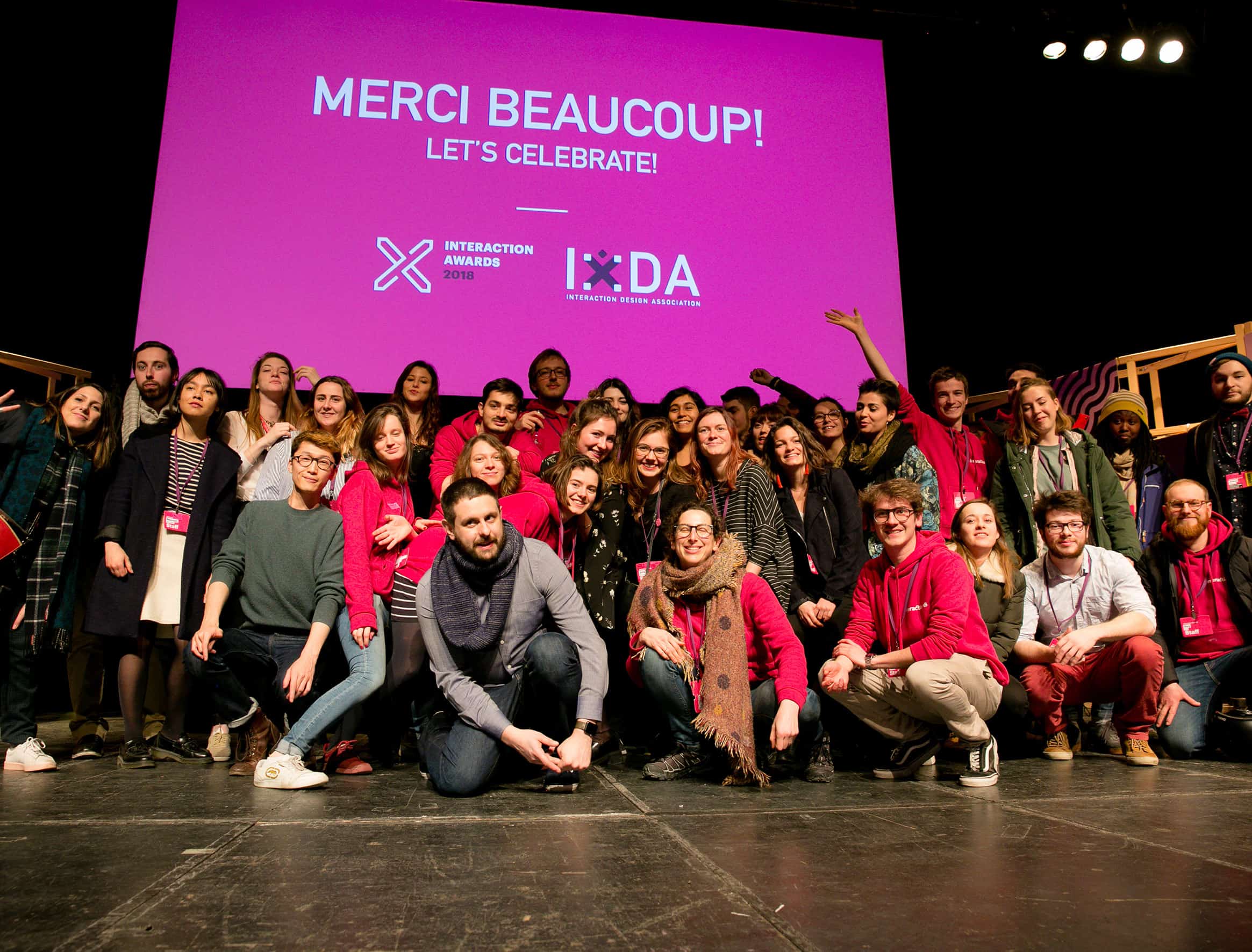 Photo de groupe des bénévoles pour l'événement Interaction 18